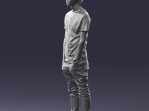 man in black dress 0208 3d prinr ready 3D Baskı Modeli