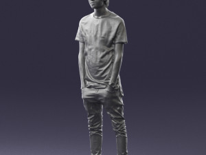 man in black dress 0208 3d prinr ready 3D Baskı Modeli