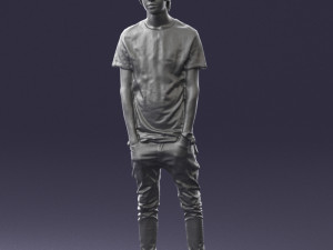 man in black dress 0208 3d prinr ready 3D Baskı Modeli