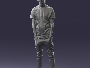 man in black dress 0208 3d prinr ready 3D Baskı Modeli