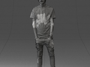 man in black dress 0208 3d prinr ready 3D Baskı Modeli