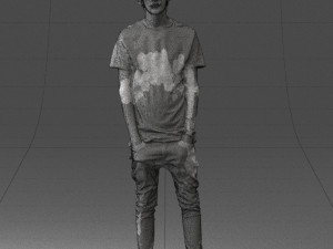 man in black dress 0208 3d prinr ready 3D Baskı Modeli