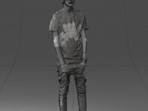 man in black dress 0208 3d prinr ready 3D Baskı Modeli