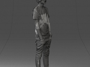 man in black dress 0208 3d prinr ready 3D Baskı Modeli