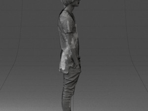 man in black dress 0208 3d prinr ready 3D Baskı Modeli