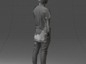 man in black dress 0208 3d prinr ready 3D Baskı Modeli