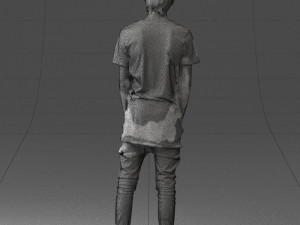 man in black dress 0208 3d prinr ready 3D Baskı Modeli