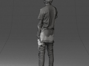 man in black dress 0208 3d prinr ready 3D Baskı Modeli
