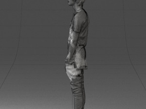 man in black dress 0208 3d prinr ready 3D Baskı Modeli