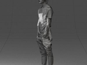 man in black dress 0208 3d prinr ready 3D Baskı Modeli