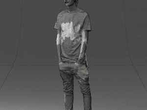 man in black dress 0208 3d prinr ready 3D Baskı Modeli