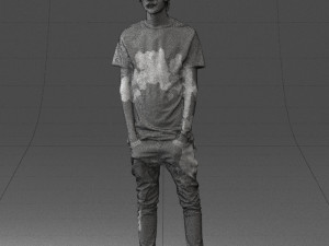 man in black dress 0208 3d prinr ready 3D Baskı Modeli