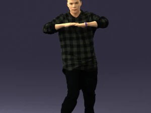 000545 Young Man in Action Pose Dynamic Casual Male Character 3d print ready 3D Print Model