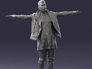 man in black dress 0212 3d print ready 3D Print Model