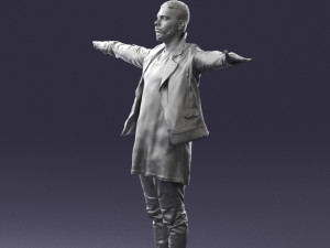 man in black dress 0212 3d print ready 3D Print Model