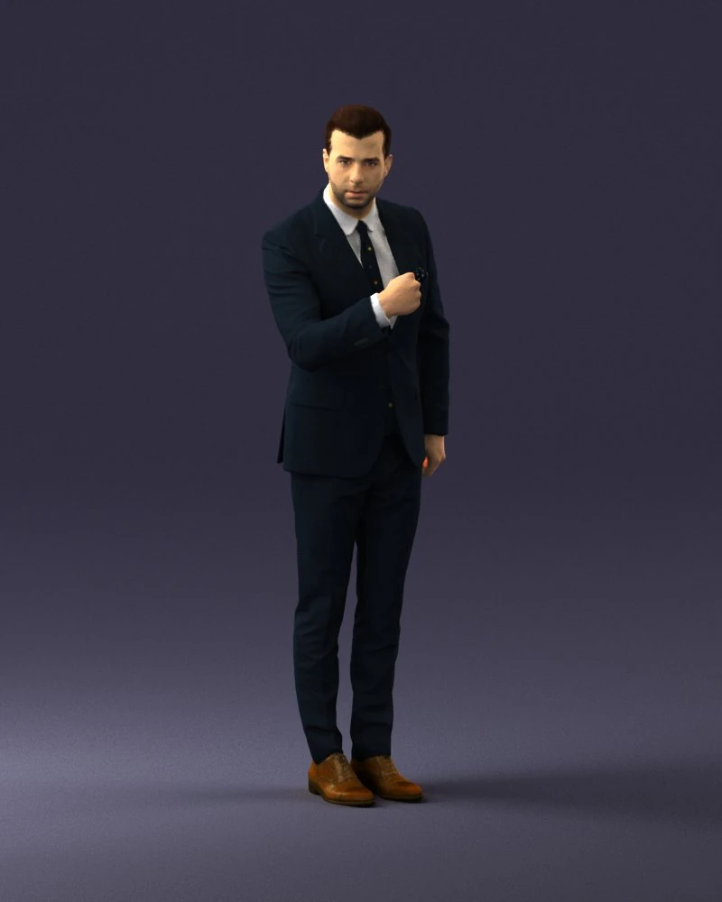 000549 Business Man in Suit Corporate Male Character 3D Model .c4d .max .obj .3ds .fbx .stl .blend 
