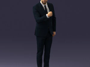 000549 Business Man in Suit Corporate Male Character 3D Model