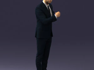 000549 Business Man in Suit Corporate Male Character 3D Model
