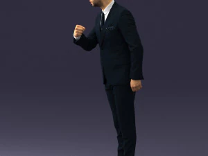 000549 Business Man in Suit Corporate Male Character 3D Model