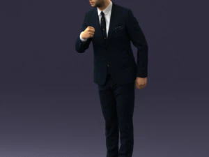 000549 Business Man in Suit Corporate Male Character 3D Model