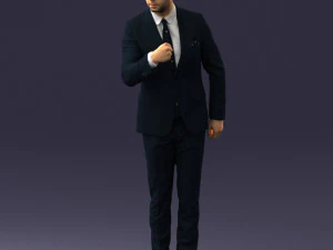 000549 Business Man in Suit Corporate Male Character 3D Model