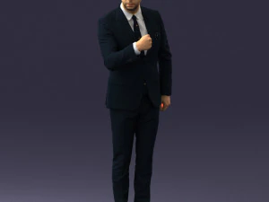 000549 Business Man in Suit Corporate Male Character 3D Model