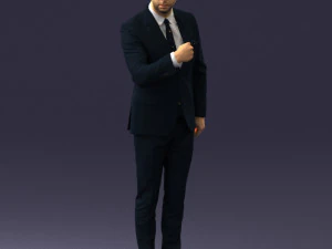 000549 Business Man in Suit Corporate Male Character 3D Model