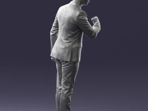 000549 Business Man in Suit Corporate Male Character 3D Model