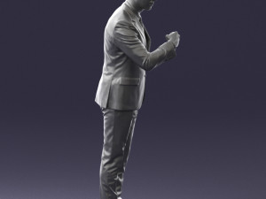 man in suit 0213 3d print ready Model Cetak 3D