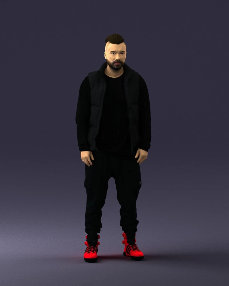 000551 Urban Street Style Man Casual Male Character 3D Model .c4d .max .obj .3ds .fbx .stl .blend 