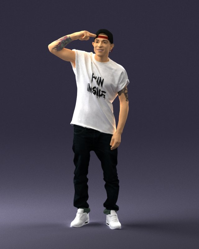 man in white shirt 0216 Modelo 3D .c4d .max .obj .3ds .fbx .stl .blend 