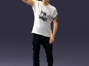 man in white shirt 0216 3D Model