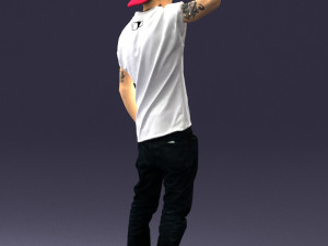 man in white shirt 0216 Modelo 3D