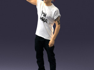 man in white shirt 0216 Modelo 3D