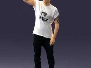 man in white shirt 0216 Modelo 3D