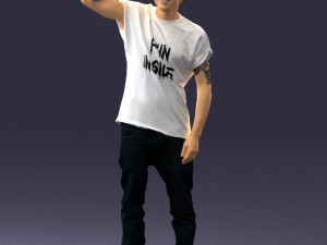 man in white shirt 0216 Modelo 3D