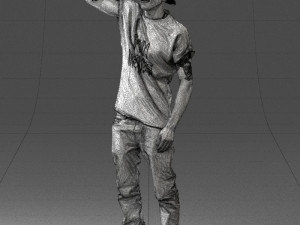man in white shirt 0216 Modelo 3D