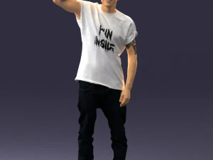 000552 Street Style Man Gesture Pose Urban Male Character 3d print ready 3D Print Model