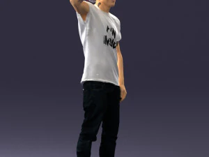 000552 Street Style Man Gesture Pose Urban Male Character 3d print ready 3D Print Model