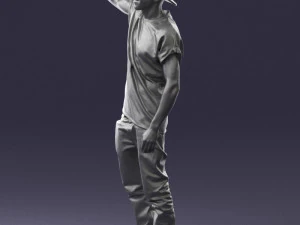 000552 Street Style Man Gesture Pose Urban Male Character 3d print ready 3D Print Model
