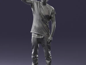 000552 Street Style Man Gesture Pose Urban Male Character 3d print ready 3D Print Model