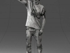 000552 Street Style Man Gesture Pose Urban Male Character 3d print ready 3D Print Model