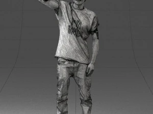 000552 Street Style Man Gesture Pose Urban Male Character 3d print ready 3D Print Model
