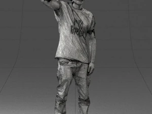 000552 Street Style Man Gesture Pose Urban Male Character 3d print ready 3D Print Model