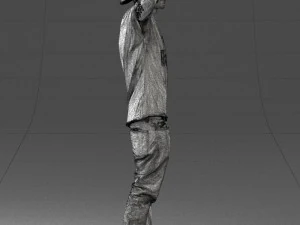 000552 Street Style Man Gesture Pose Urban Male Character 3d print ready 3D Print Model