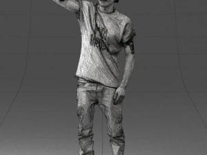 000552 Street Style Man Gesture Pose Urban Male Character 3d print ready 3D Print Model
