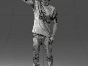 000552 Street Style Man Gesture Pose Urban Male Character 3d print ready 3D Print Model