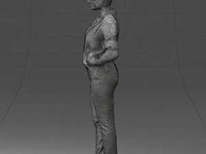 000546 Elegant Mature Woman in Blue Outfit Female Character 3D Model