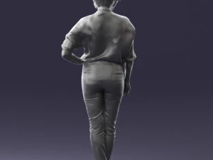 000546 Elegant Mature Woman in Blue Outfit Female Character 3d print ready 3D Print Model