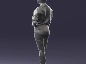 000546 Elegant Mature Woman in Blue Outfit Female Character 3d print ready 3D Print Model
